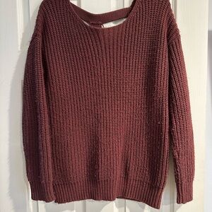 Sparkle & Fade Maroon Crew Neck Sweater